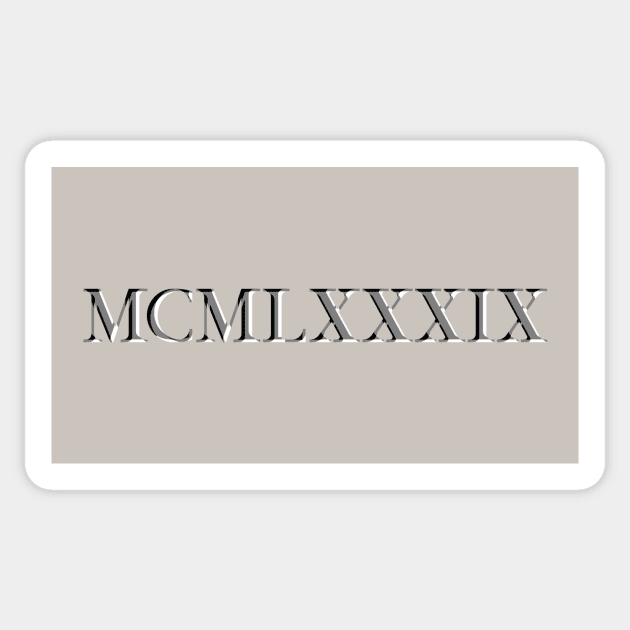 Roman Numeral 1989 Sticker by GloopTrekker